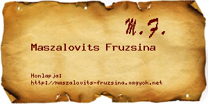 Maszalovits Fruzsina névjegykártya